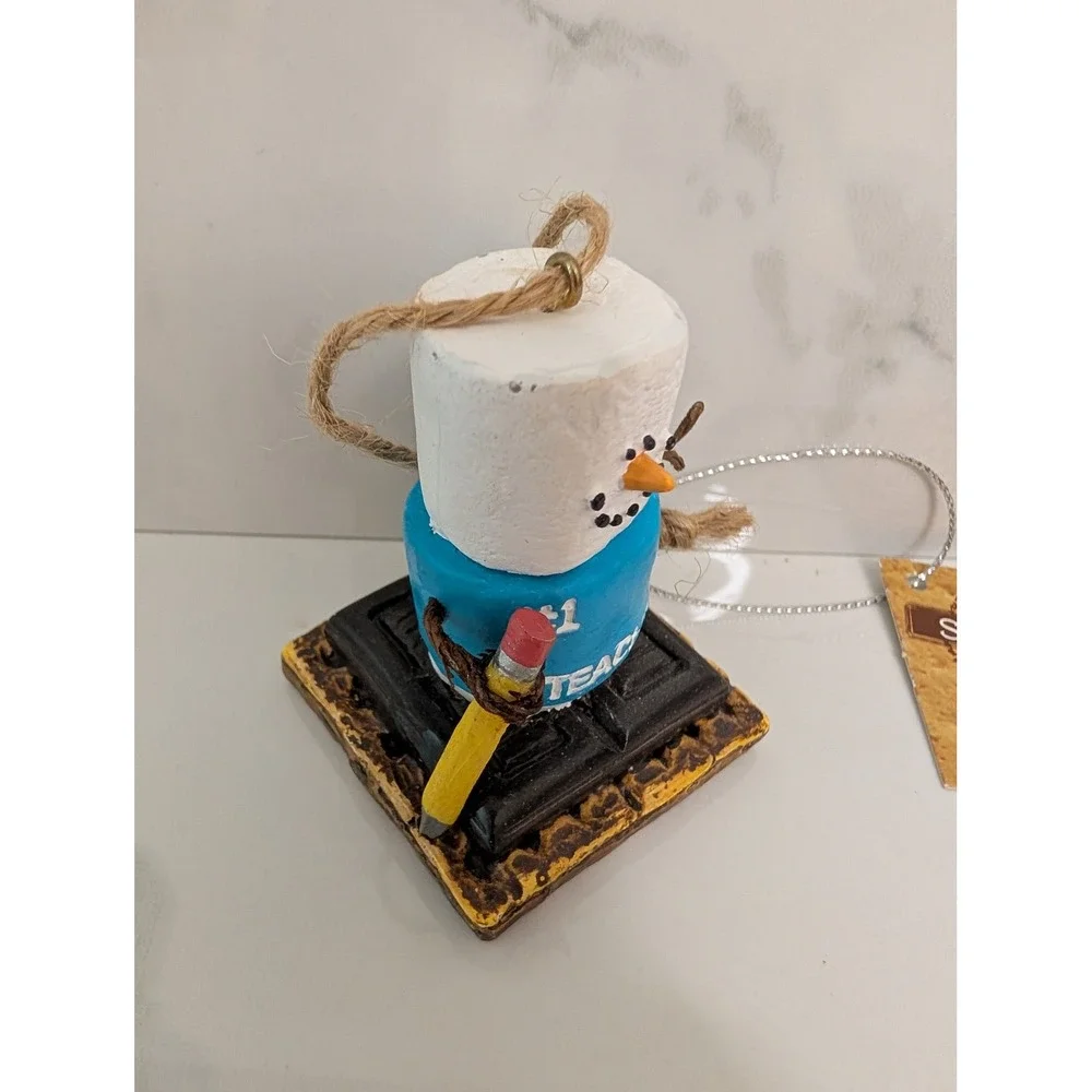 Ganz The Original S'mores #1 Teacher Snowman Ornament 2009 Resin 995204